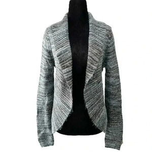 Ricki’s Cardigan Open Front Shawl Collar  Circle Sweater Blue Grey Size Small